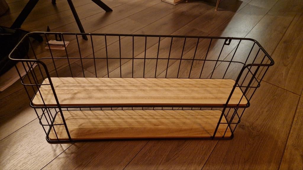 Kruidenrek/wandrek eiken voor aan de muur, Met plank(en), Nieuw, Ophalen of Verzenden, Minder dan 150 cm