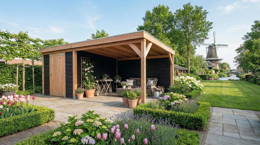 Overkapping met berging prijs is incl. montage, Tuin en Terras, Overkappingen, Ophalen of Verzenden, Nieuw, Veranda