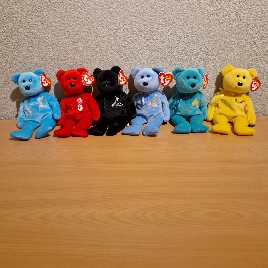 Ty beanie baby beertjes Asian Pacific serie 2006, zeldzaam, Ophalen of Verzenden, Nieuw, Stoffen beer, Overige merken