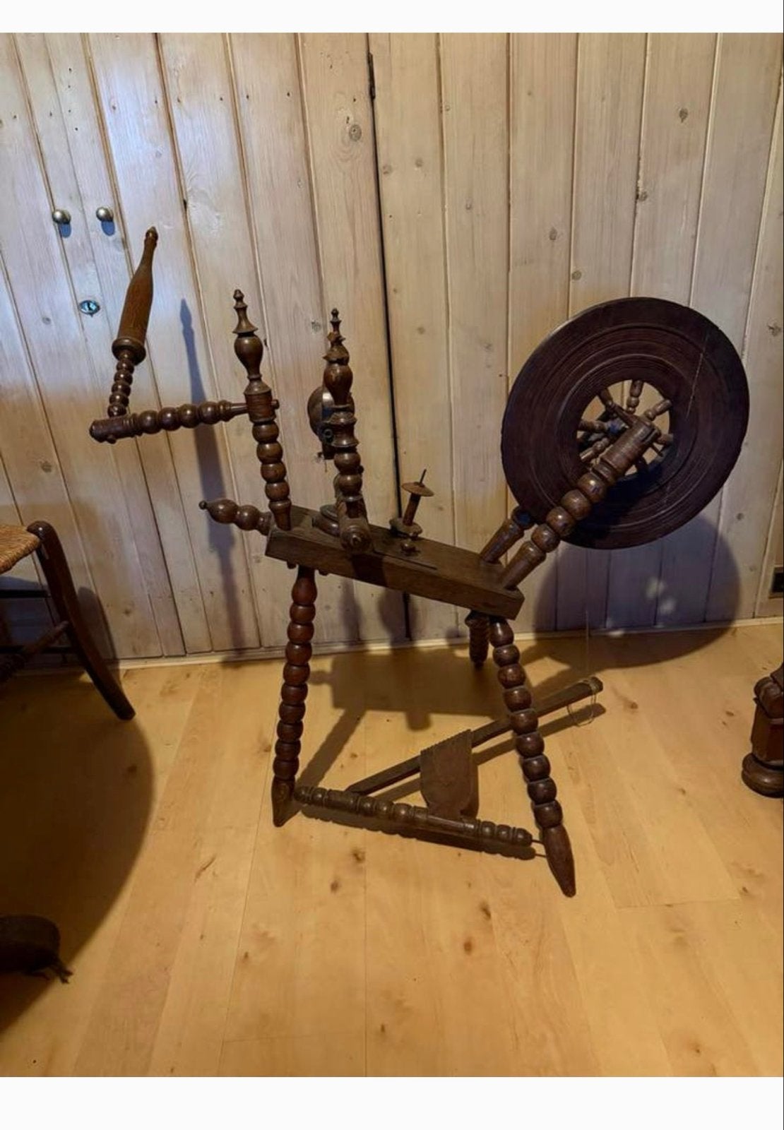 Antiek Saksisch Spinnewiel - 19e Eeuw - Decoratief, Ophalen, Gebruikt, Spinnewiel