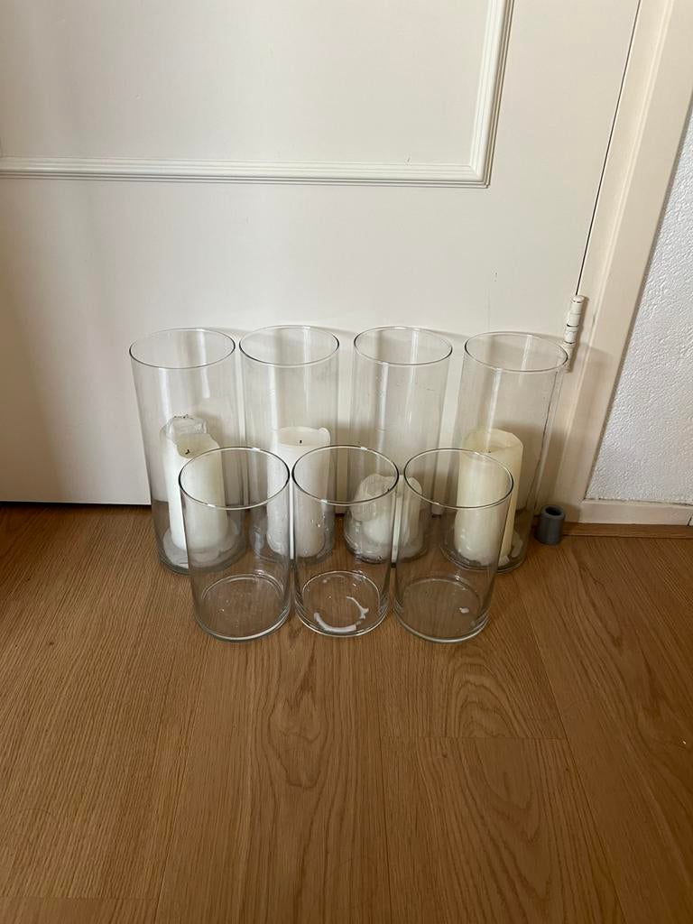 Set glazen vazen 5x, Ophalen, Overige kleuren, Minder dan 50 cm, Glas