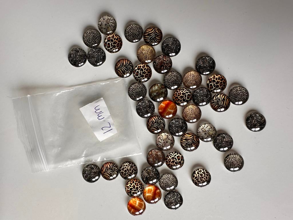 12 mm Cabochons met diverse patronen, Hobby en Vrije tijd, Kralen en Sieraden maken, Ophalen of Verzenden, Nieuw, Overige typen