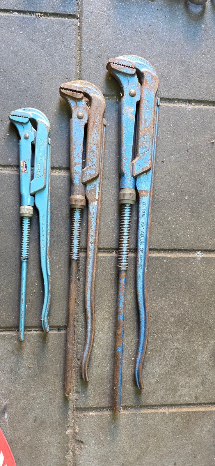 Gedore pijptang/sokkentang set 1-1/2'', 2'', 3'', Doe-het-zelf en Verbouw, Gereedschap | Handgereedschap, Ophalen, Gebruikt, Tang