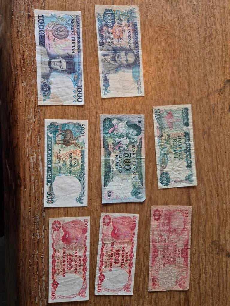 Set van 7 oude Indonesische Roepia bankbiljetten, Ophalen of Verzenden, Zuidoost-Azië, Setje