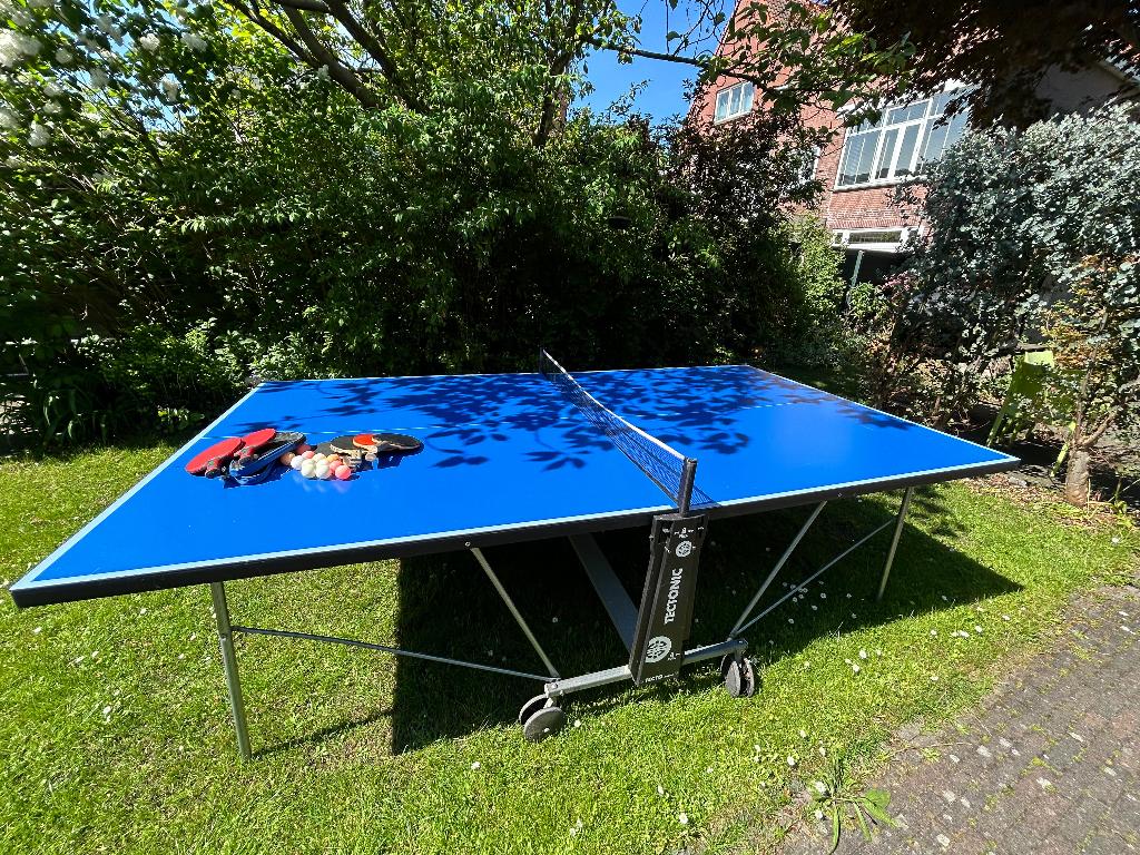 Tafeltennistafel buiten en binnen, Ophalen of Verzenden, Gebruikt, Tafel Outdoor, Verrijdbaar