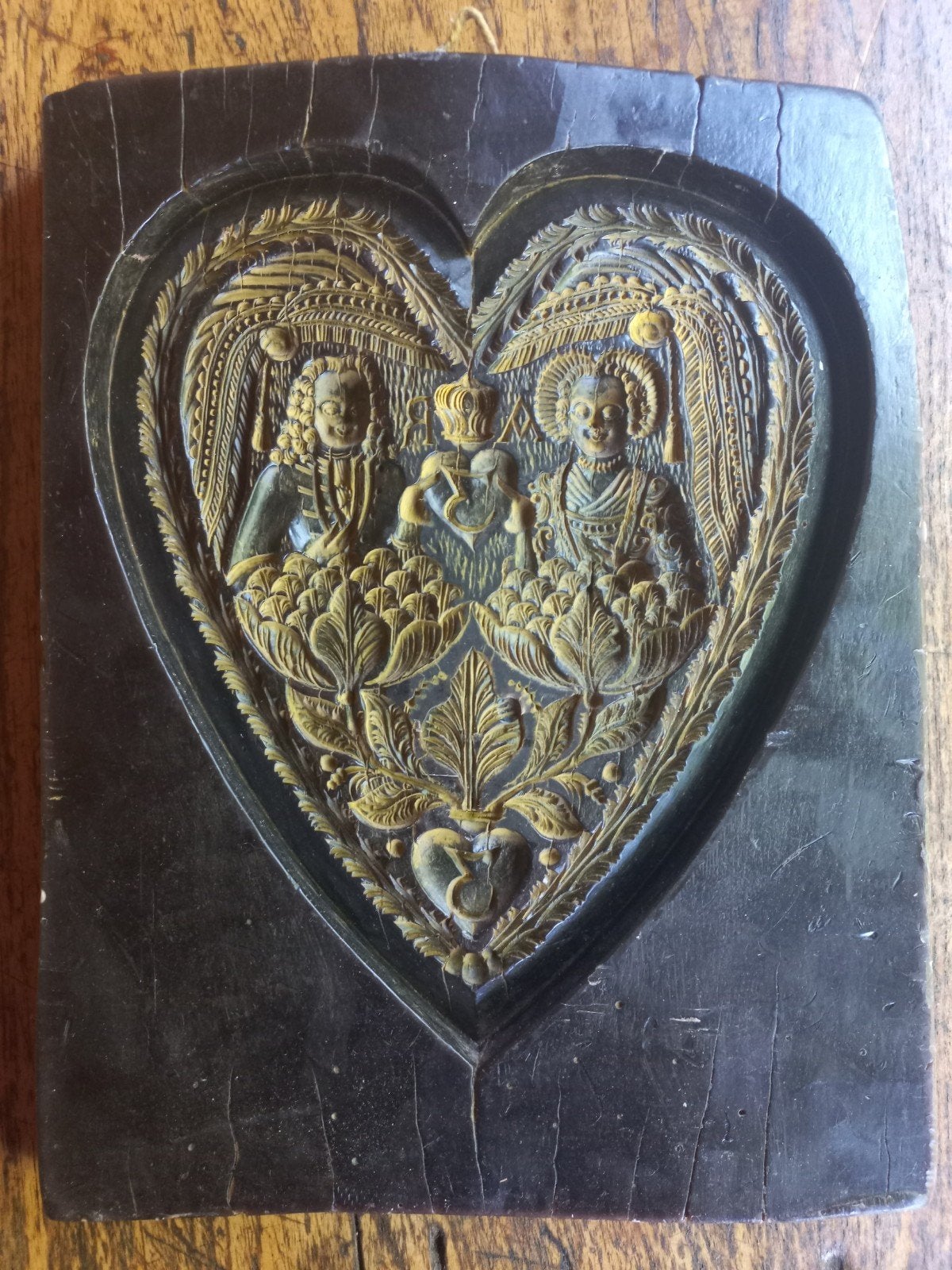 Antiek wassen plaquette., Antiek en Kunst, Verzenden