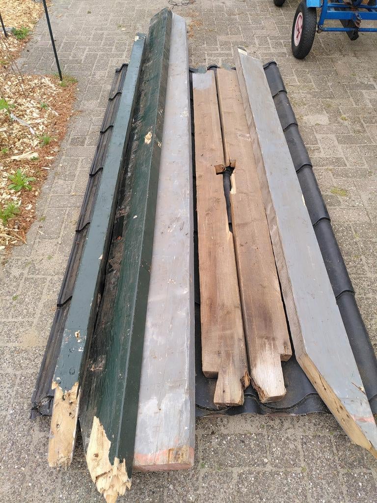 Gebruikte houten balken, Doe-het-zelf en Verbouw, Hout en Planken, Ophalen, Gebruikt, Balk, Vuren