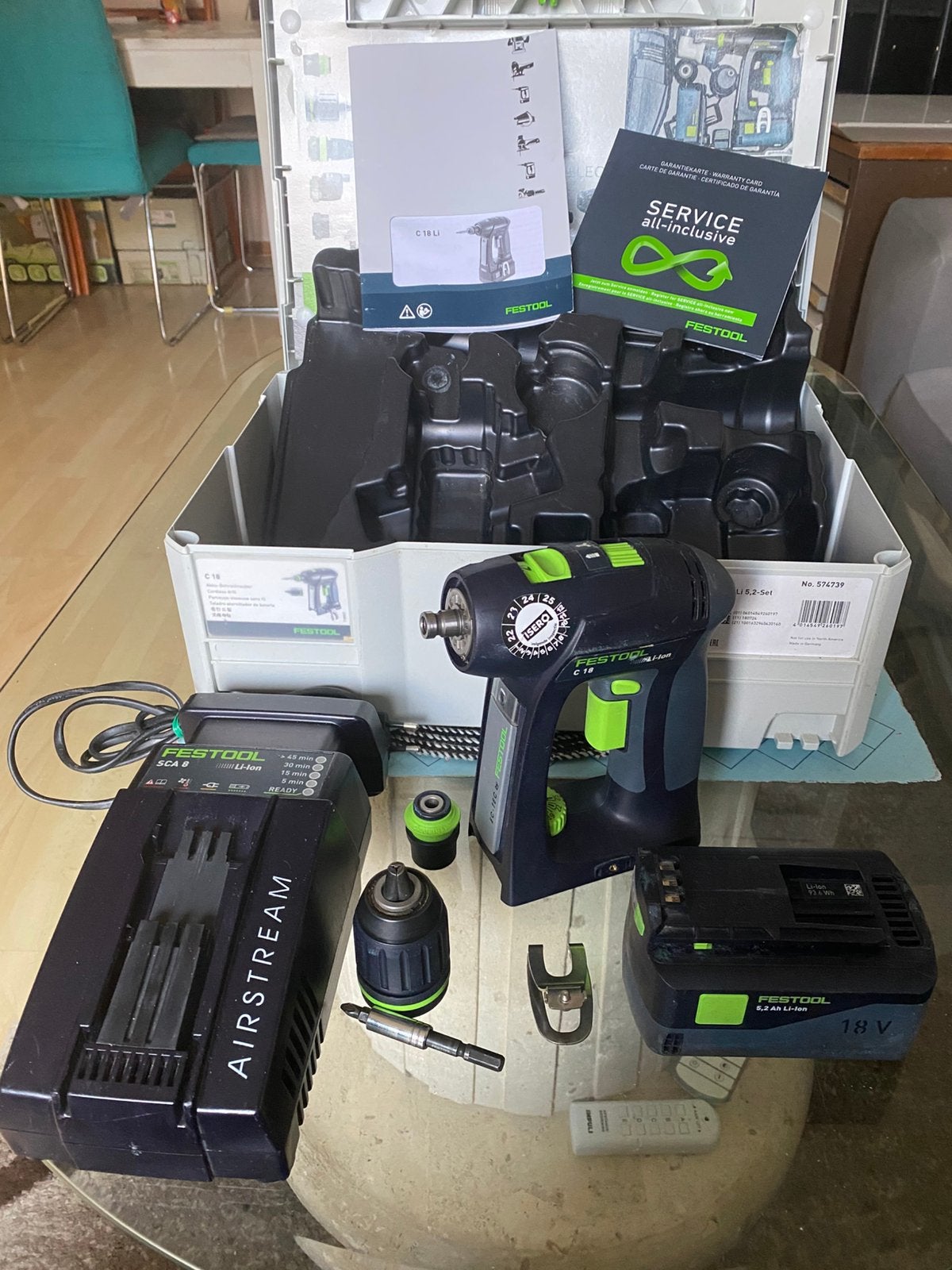 TEKOOP FESTOOL ALS NIEUWE C18LI 5.2 COMPLEETSET, Doe-het-zelf en Verbouw, Ophalen, Zo goed als nieuw, Boor- en Schroefmachine