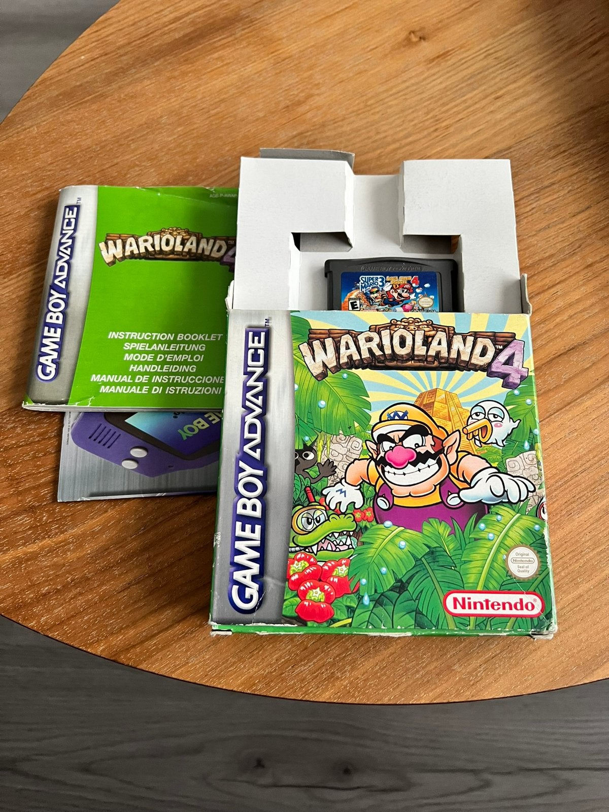 Wario Land 4 - (GBA) - Doos, Handleiding en Mario advance 4, 1 speler, Ophalen of Verzenden, Zo goed als nieuw, Vanaf 3 jaar