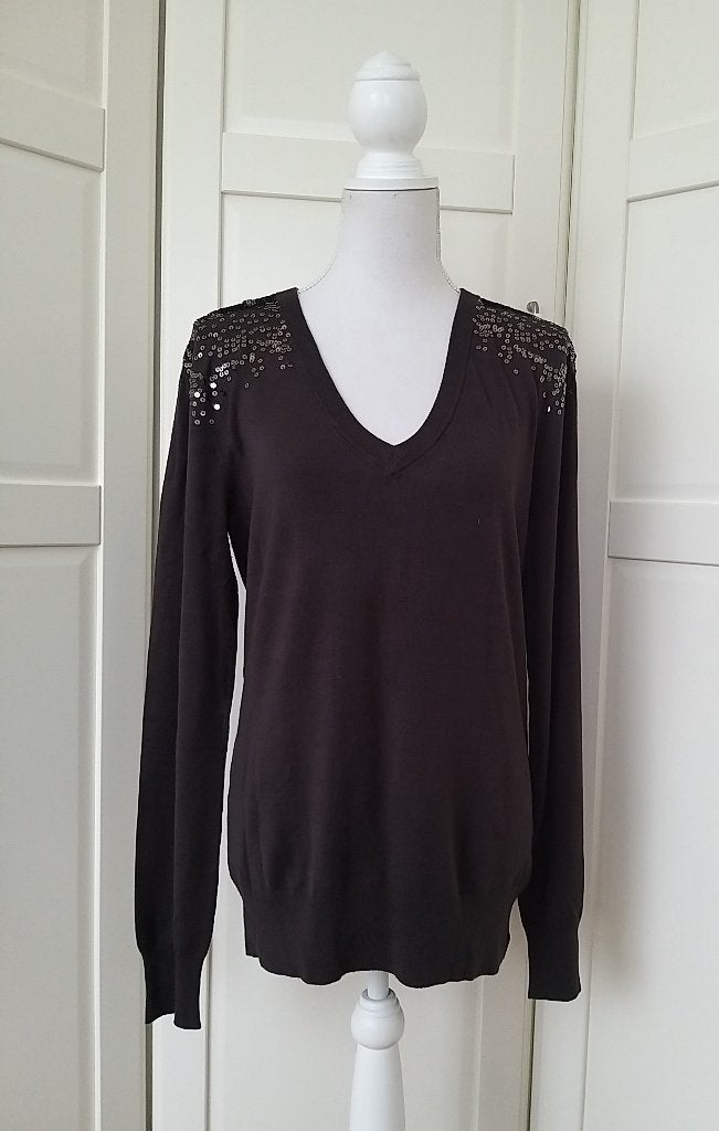Garcia zgan grijze stretchy lovertjes trui, maat XL, Maat 46/48 (XL) of groter, Ophalen of Verzenden, Zo goed als nieuw, Grijs