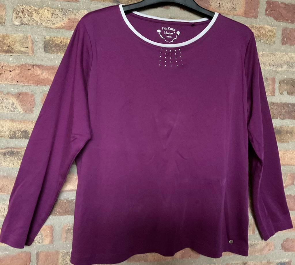 Nieuw! Malva super mooie longsleeve, paars bling 44 46, Paars, Maat 42/44 (L), Nieuw, Ophalen of Verzenden