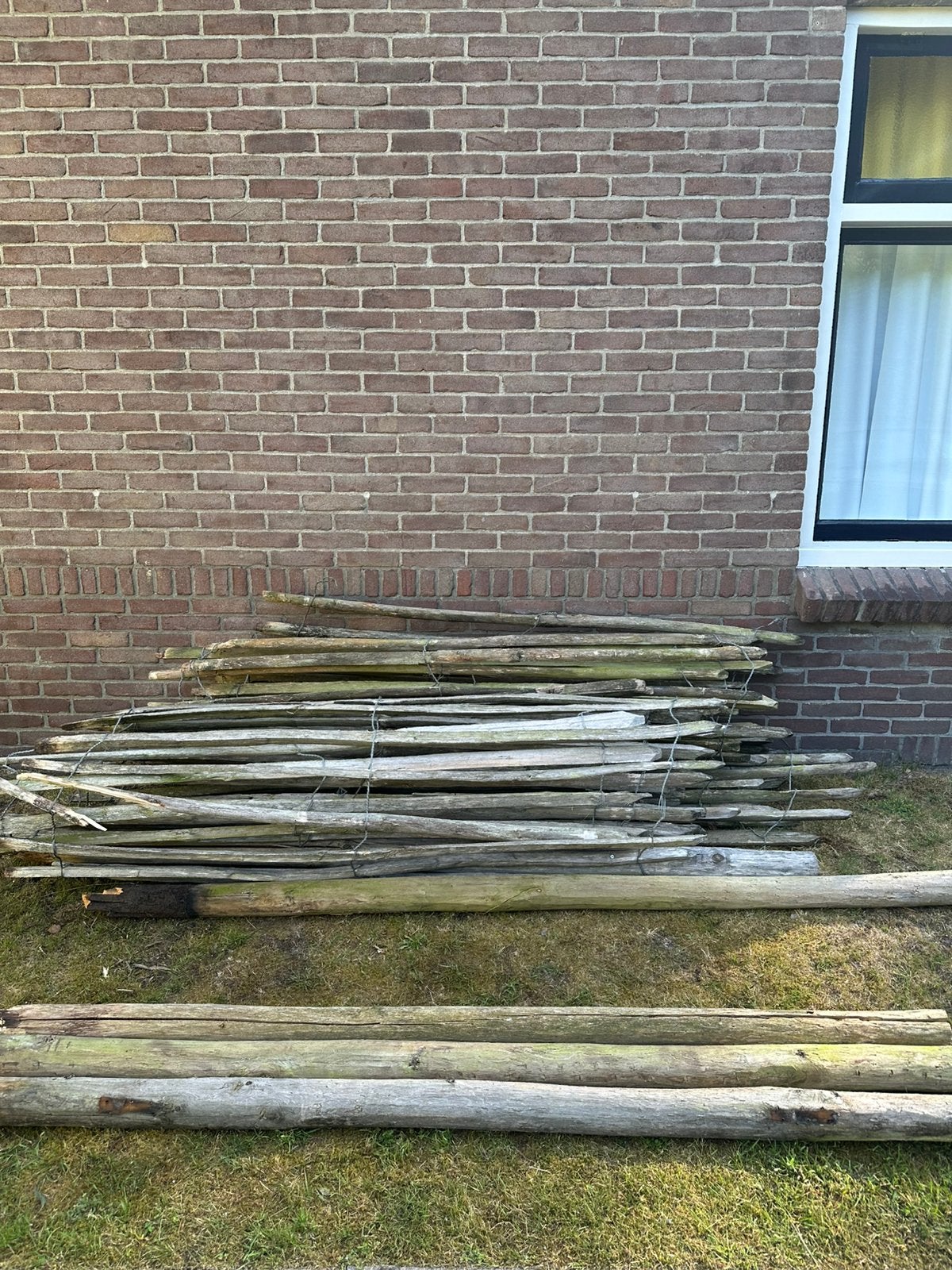 Schapenhek / circa 6m / 180 cm hoog, Ophalen of Verzenden, Gebruikt, Hout, Tuinhek