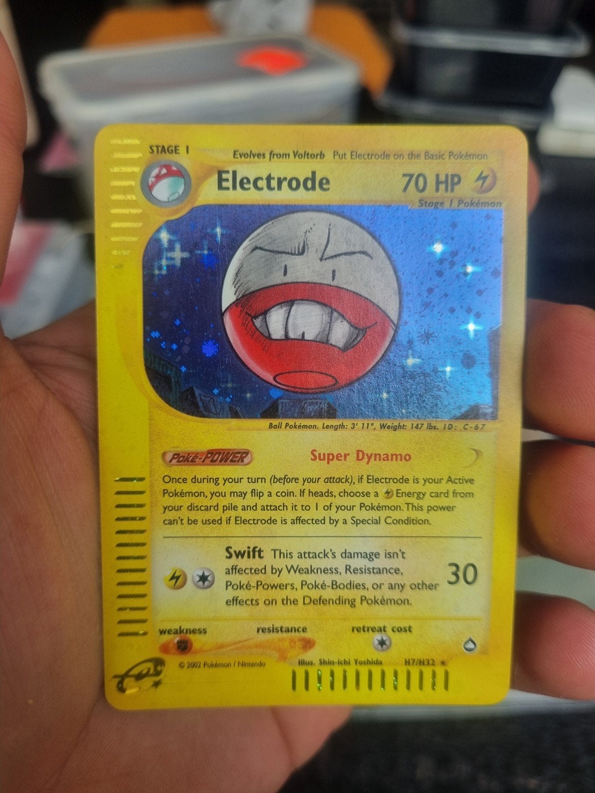 Electrode H7/H32 aquapolis , holo rare * € 100, Ophalen of Verzenden, Zo goed als nieuw, Losse kaart, Foil
