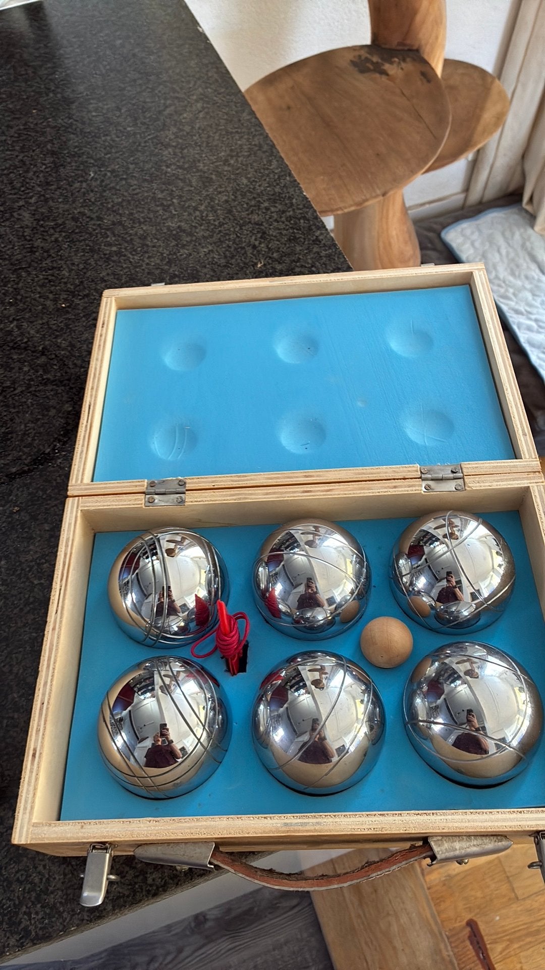 Jeu de boules set in houten kist, Ophalen of Verzenden, Nieuw, Bal