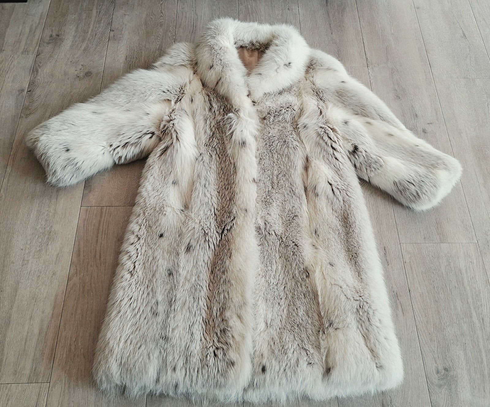 Vintage Vossenbont Jas (Maat L)  Lynx-look & Ambachtelijk, Ophalen of Verzenden, Dames