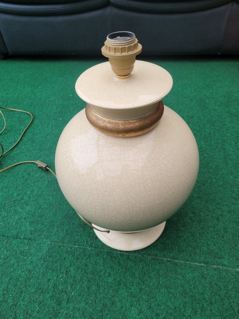 vintage Le Dauphin keramiek tafellamp , zonder kap., Ophalen of Verzenden, Zo goed als nieuw, Oud, Minder dan 50 cm