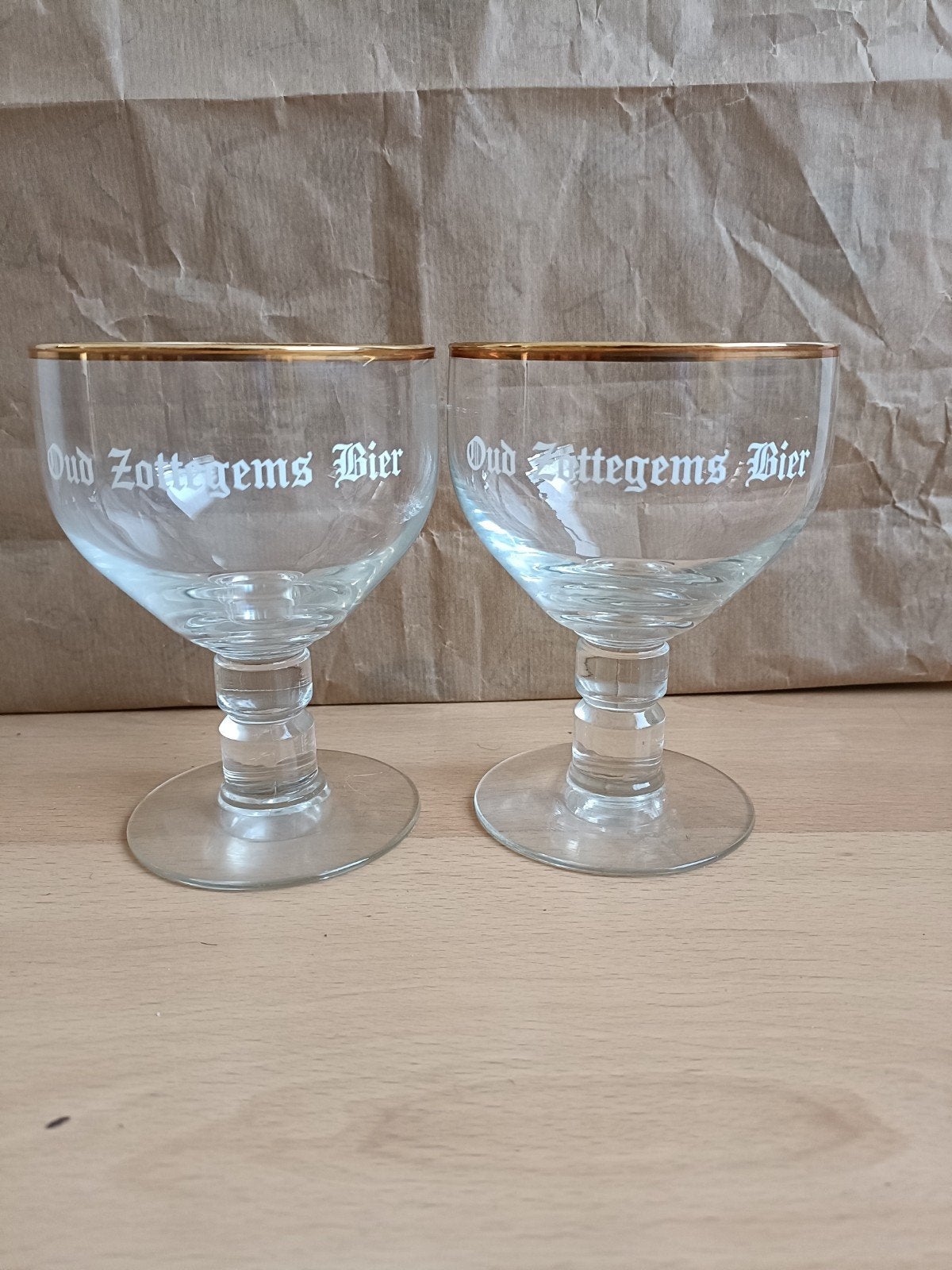 2 oude glazen Oud Zottegems bier, Ophalen of Verzenden, Glas of Glazen, Overige merken