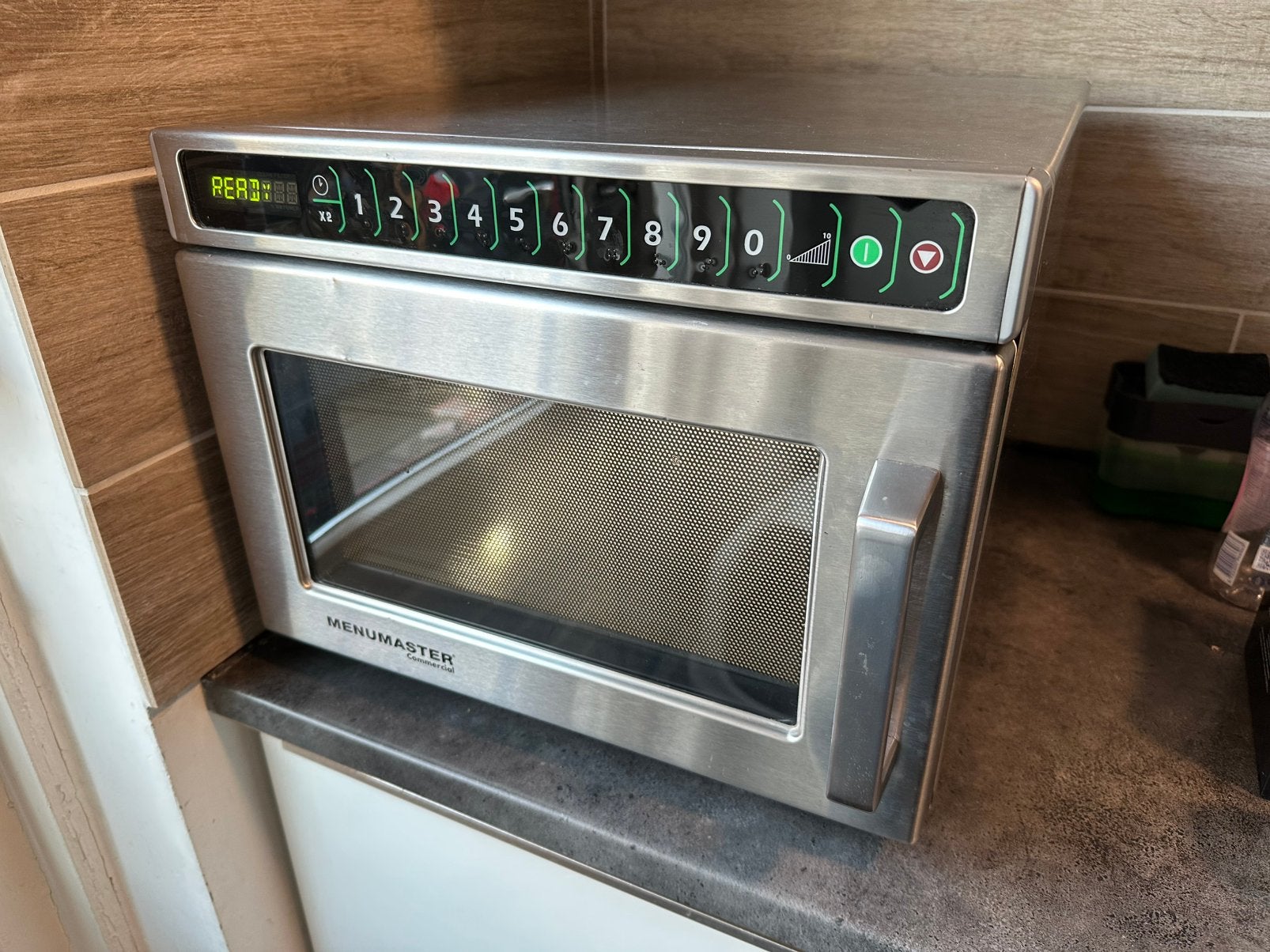 Menumaster DEC14E2 professionele magnetron 1400W RVS, Ophalen, Zo goed als nieuw, 60 cm of meer