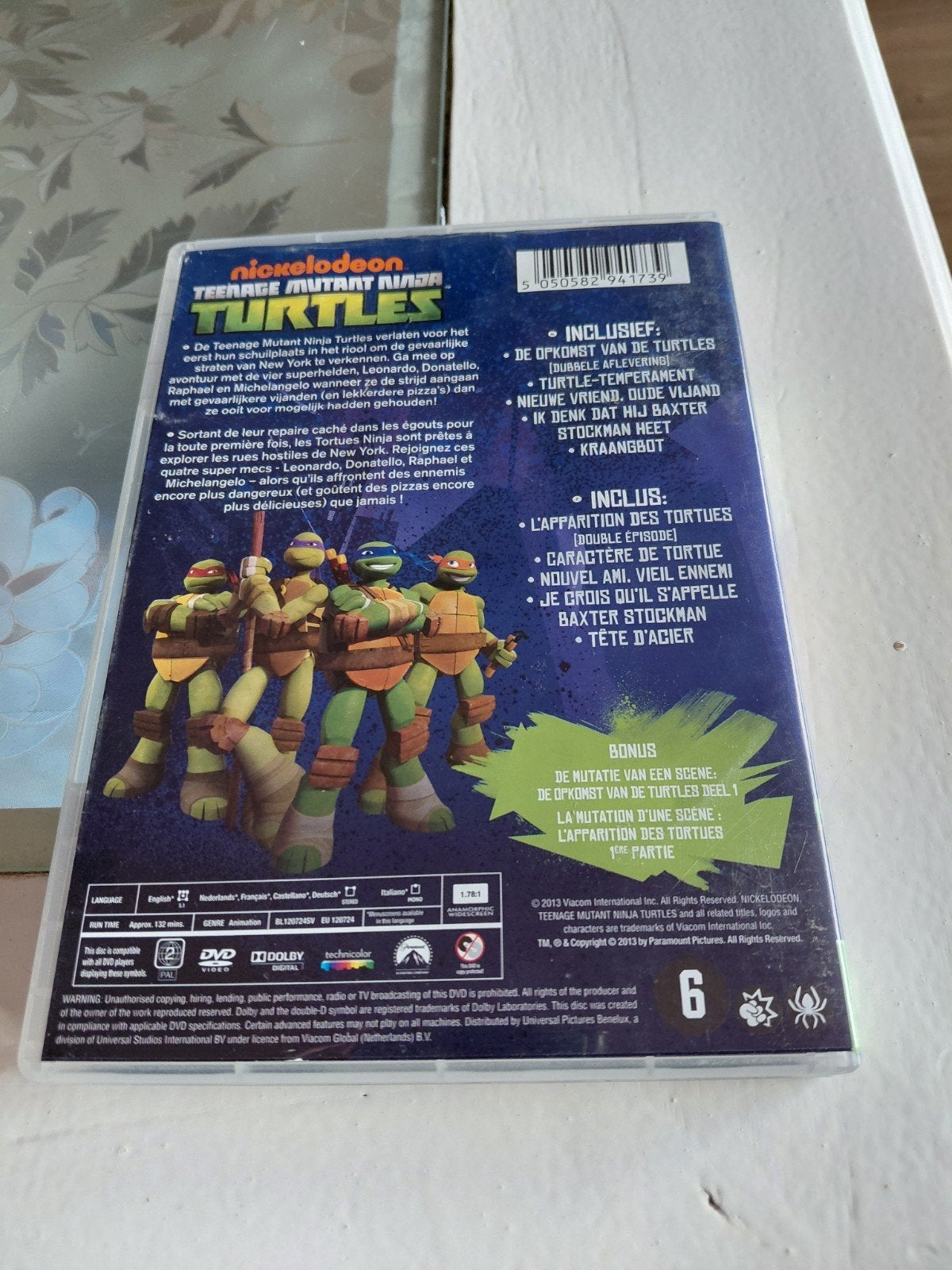 Teenage Mutant Ninja Turtles opkomst van de turtles dvd., Animatie, Ophalen of Verzenden, Zo goed als nieuw, Alle leeftijden