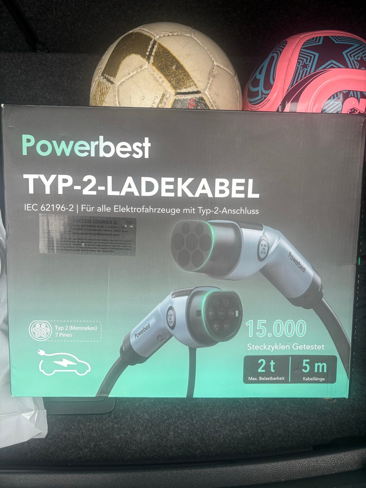 Powerbest Type 2 Laadkabel - 5m, 16A, 480V, Auto diversen, Laadpalen, Ophalen of Verzenden, Nieuw, Laadkabel