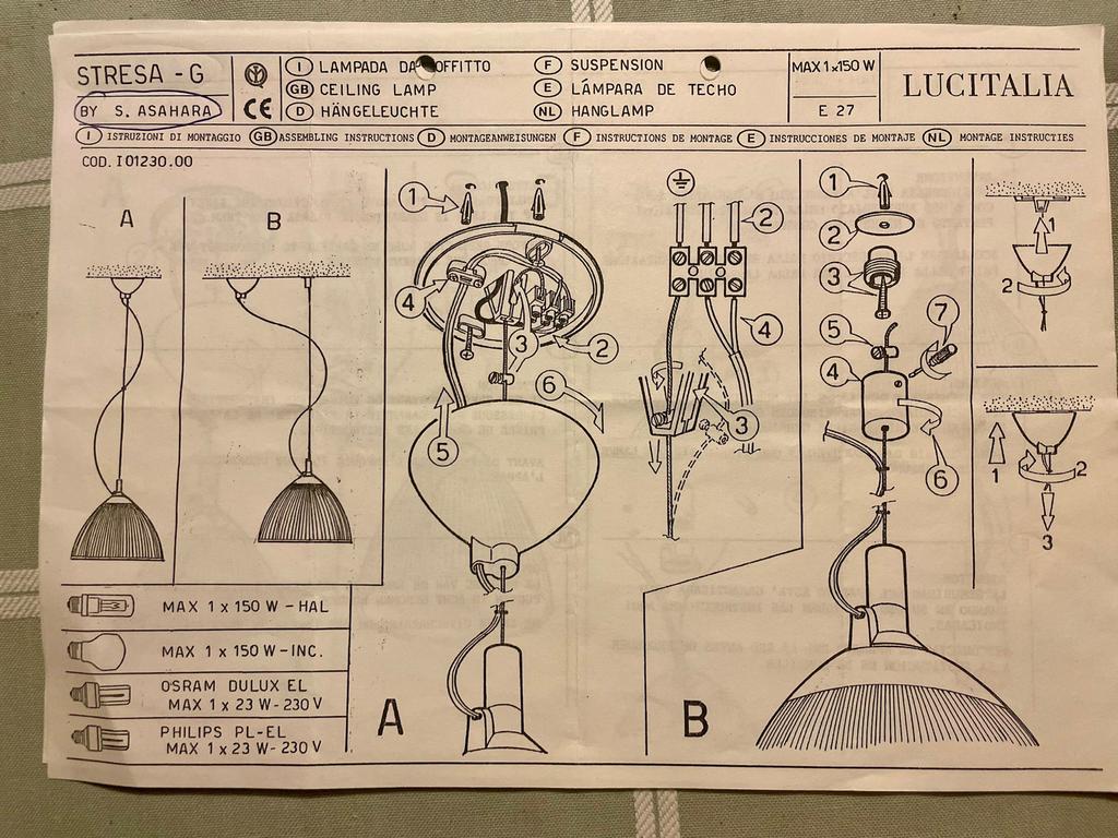 Lucitalia Stresa-G Hanglamp - Modern Design, Ophalen of Verzenden, Zo goed als nieuw, Glas