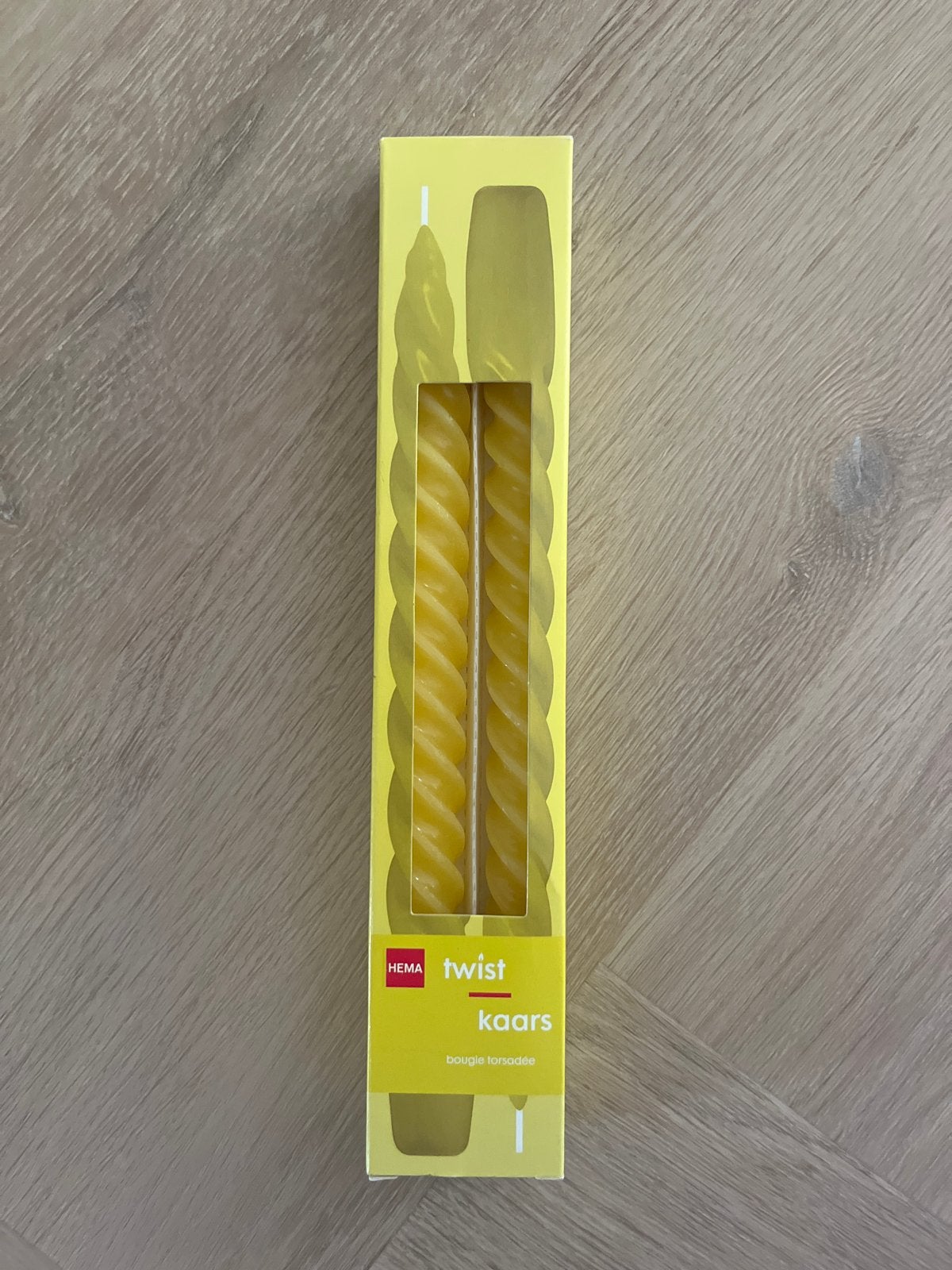 Hema Twist Kaarsen - Geel (2 stuks), Ophalen, Geel, HEMA, Kaars