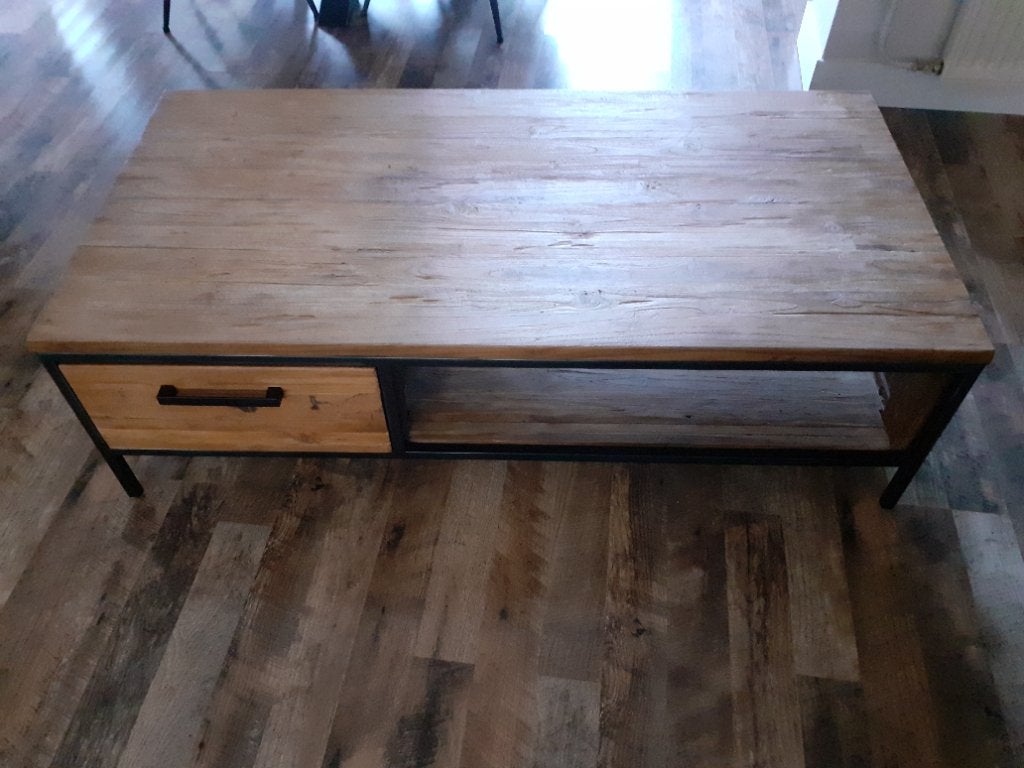 Salontafel te koop zgan teakhout, Huis en Inrichting, Tafels | Salontafels, Ophalen, 100 tot 150 cm, Teakhout, 50 tot 100 cm