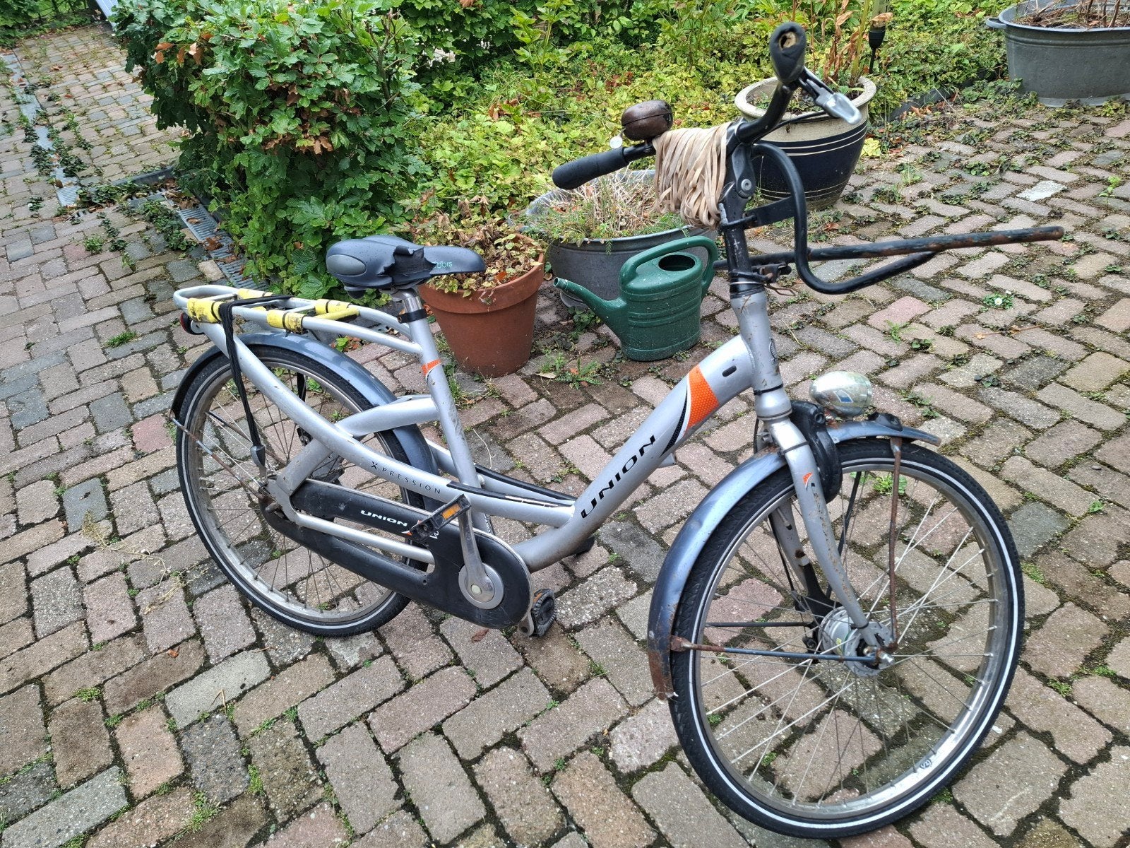 Union post fiets met lage instap en voordrager, Velgrem, 50 tot 53 cm, Ophalen, Overige merken