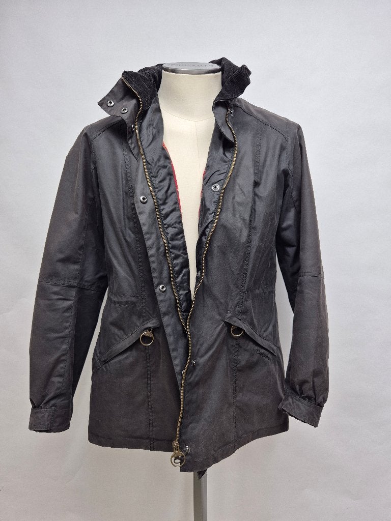 Barbour dames wax jas 'Badminton Jkt' maat 42, Barbour, Zwart, Maat 42/44 (L), Ophalen of Verzenden