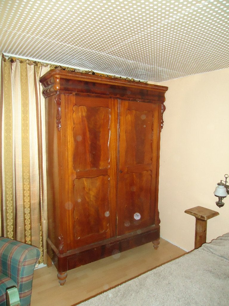 Antieke 19e eeuwse mahonie biedermeier meidenkast, Ophalen of Verzenden