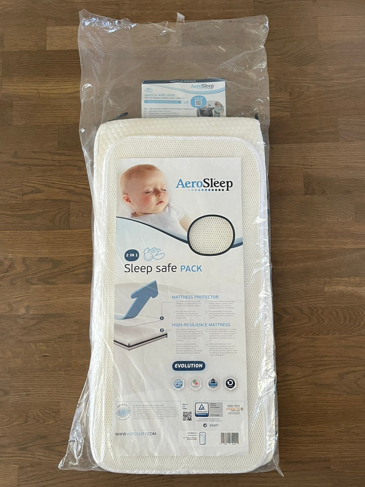 AeroSleep Evolution matras 80x40 voor wieg of cosleeper, Ophalen, Zo goed als nieuw, Wieg