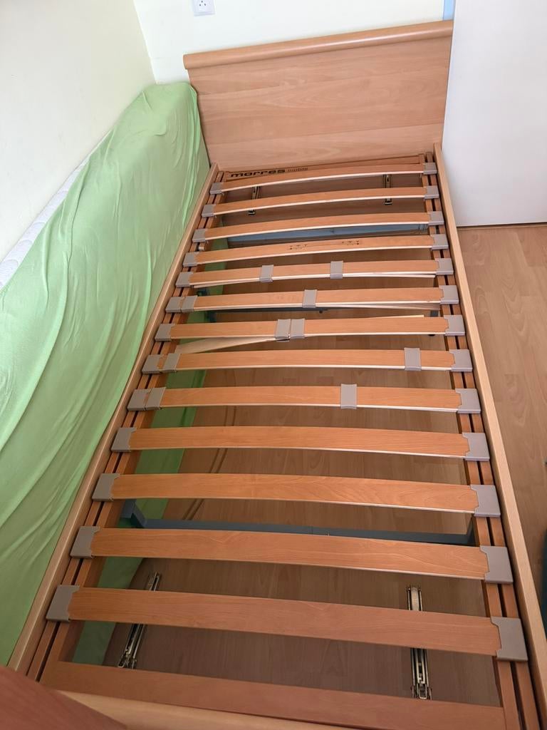 1 persoonsbed, gratis ophalen, Ophalen, 90 cm, Eenpersoons, Bruin