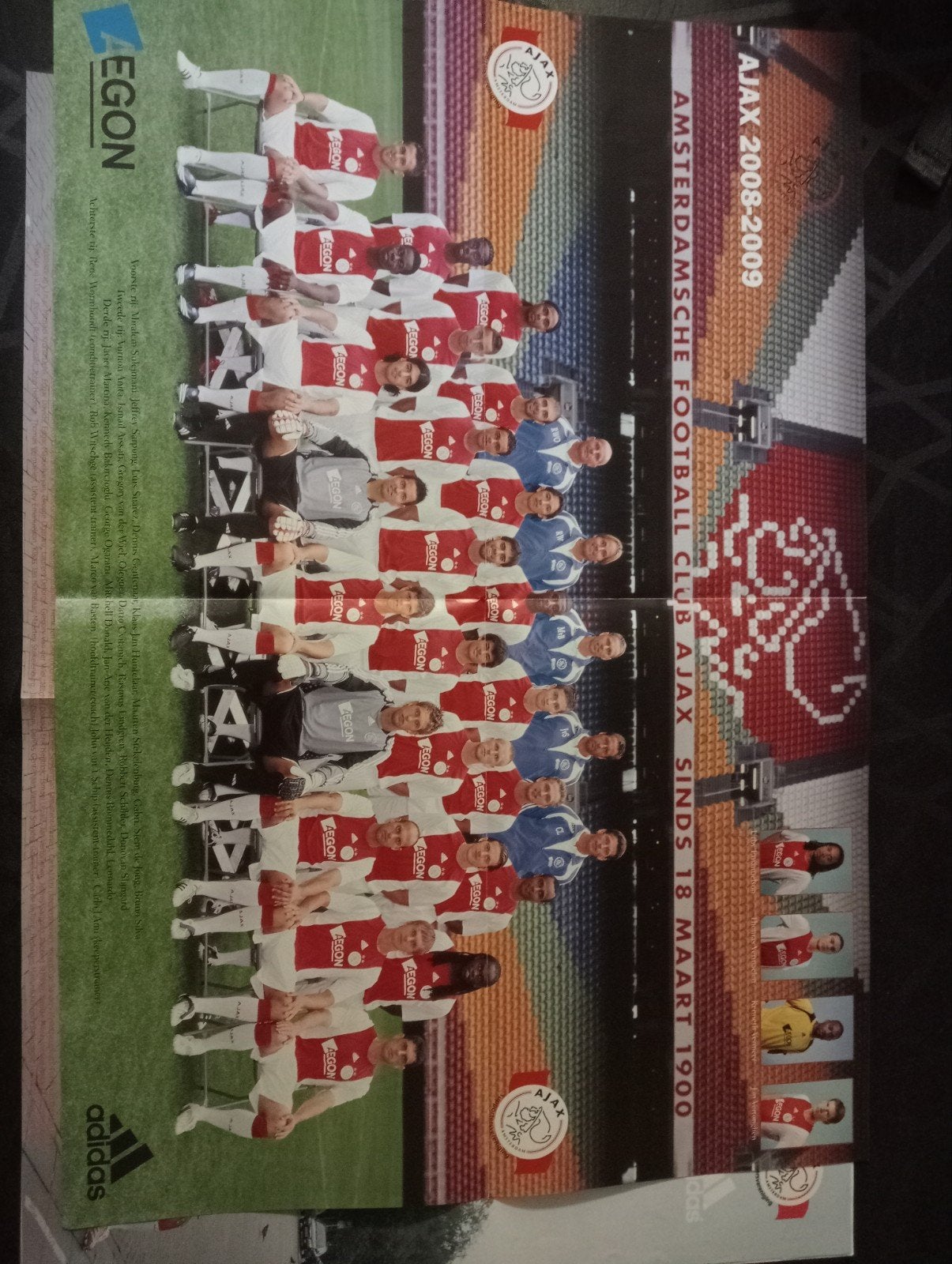 Ajax Poster 2008-2009 - 40x60 cm, Verzamelen, Ophalen of Verzenden, Zo goed als nieuw, Ajax, Poster, Plaatje of Sticker