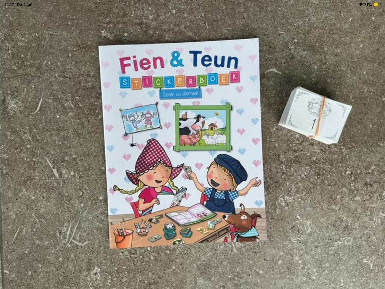 Fien & Teun stickerboek + 189 plaatjes (opbrengst KIKA), Ophalen of Verzenden, Zo goed als nieuw, 2 tot 3 jaar