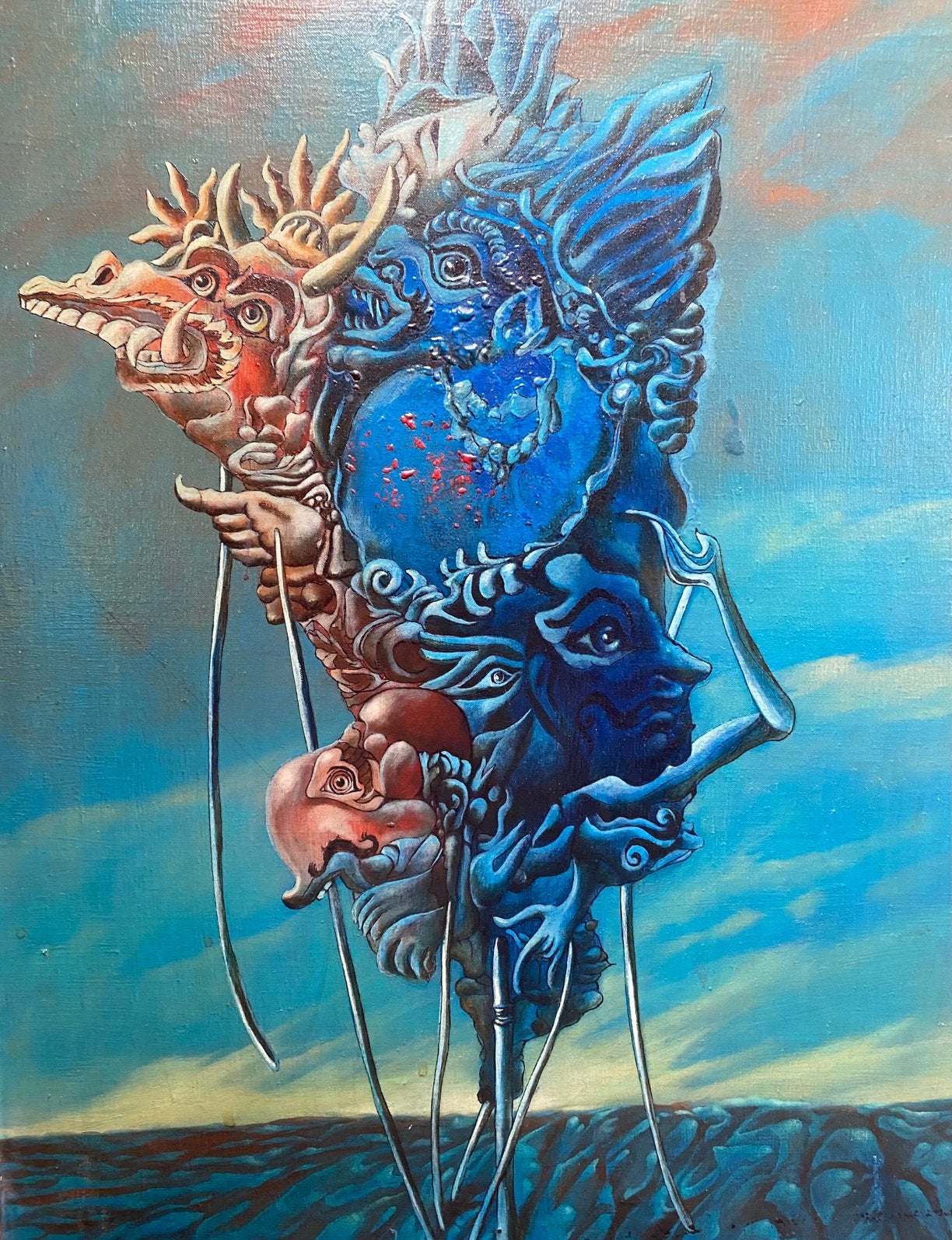 Frans Erkelens olie op doek 1971 hoog 64,5 x 48 cm breed, Ophalen of Verzenden, Gesigneerd, Olieverf