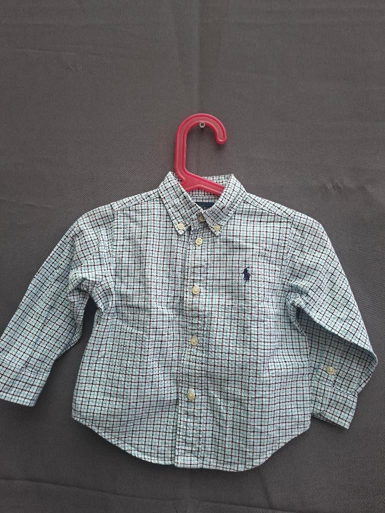 Ralph Lauren overhemd geruit turquoise donkerblauw wit, Anneonline, Steenbergen, Shop@wesell4u.nl, Ophalen of Verzenden