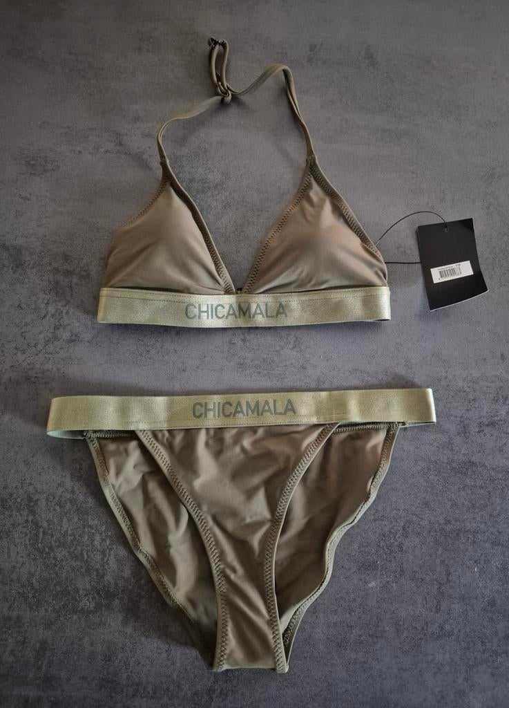 Chicamala bikini nieuw bikinitop bikinibroek khaki groen 176, Bikiniset, Meisje, Chicamala, Nieuw