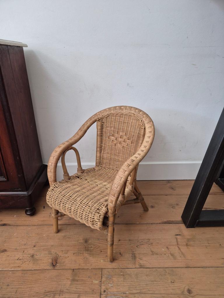 Vintage ROTAN KINDERSTOELTJE, Kinderen en Baby's, Kinderstoelen, Ophalen, Gebruikt, Overige typen