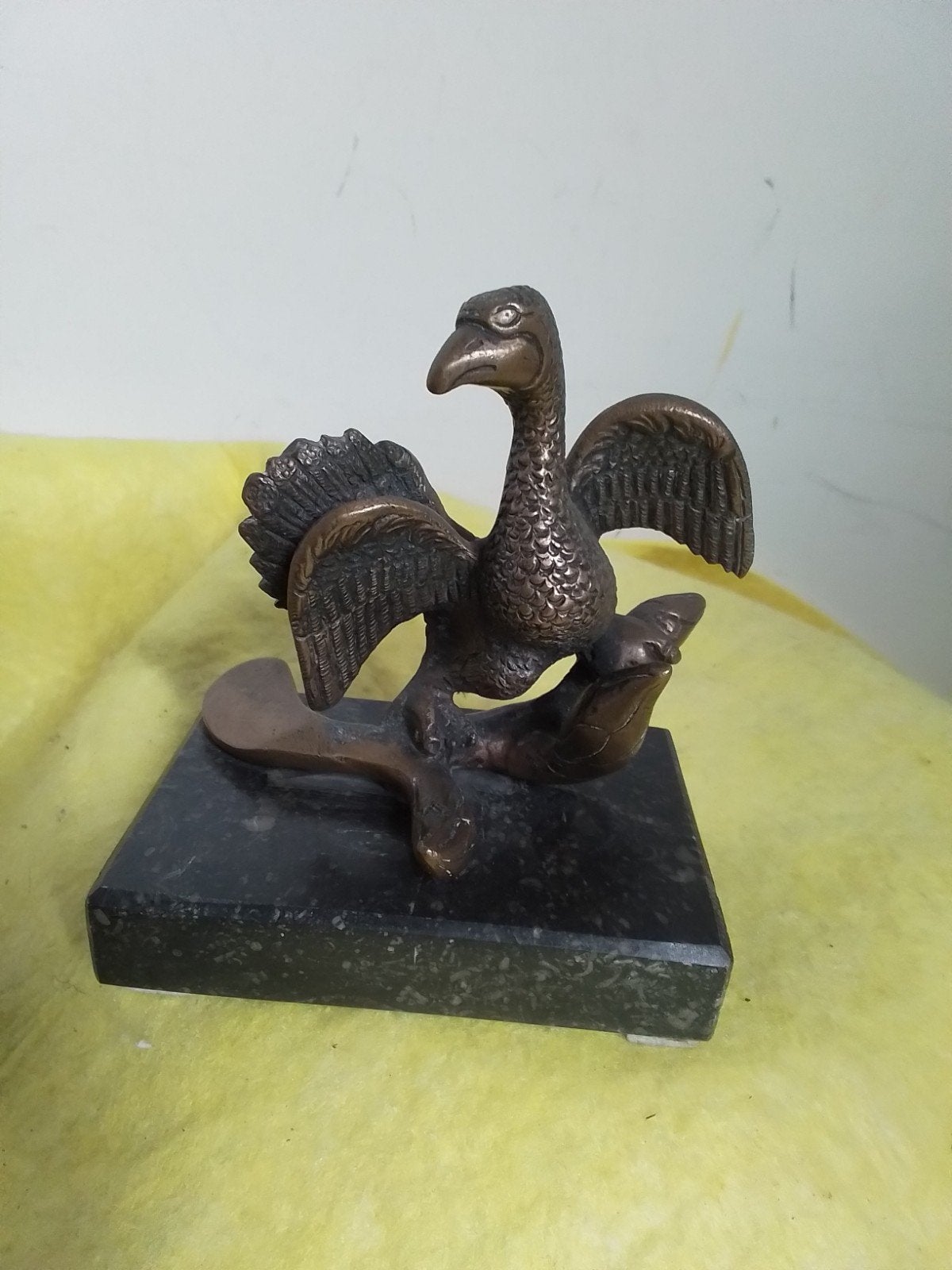 4558) appart  bronze beeldje vogel  hoog 10cm, Ophalen of Verzenden
