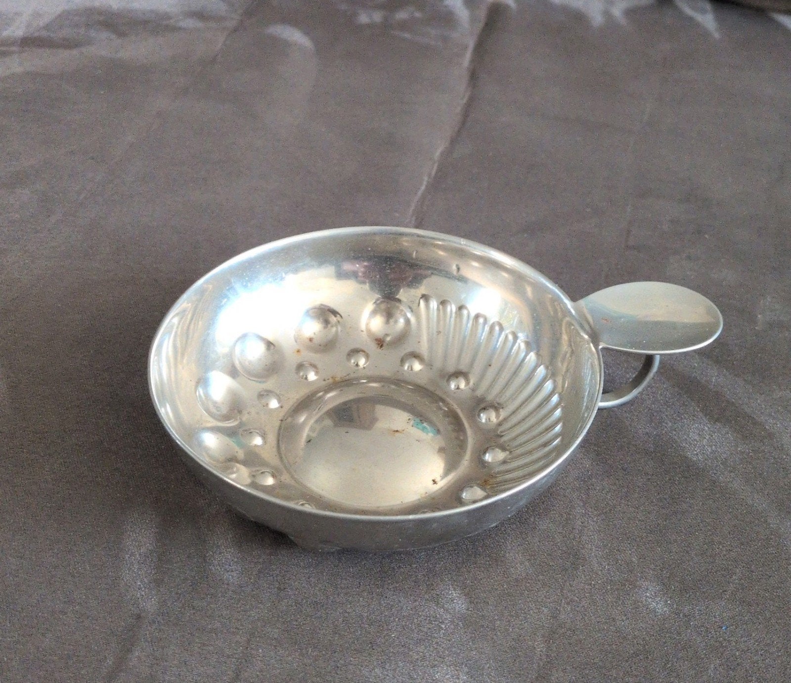 Vintage Franse Tastevin / Wijnproefnap - Zilverkleurig, Ophalen of Verzenden, Zilver