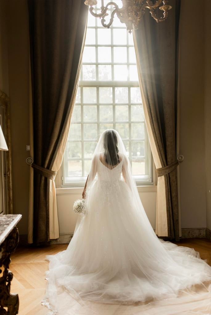 Randy Fenoly by poirier sluier S701-300-1-SOFT ivory, Ophalen of Verzenden, Zo goed als nieuw, Wit, Accessoires