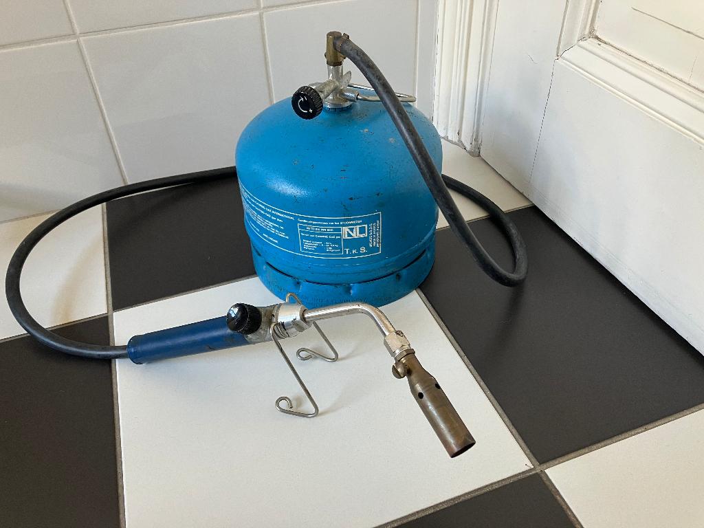 Brander op deels gevulde gasfles Camping Gaz 904, Ophalen, Zo goed als nieuw