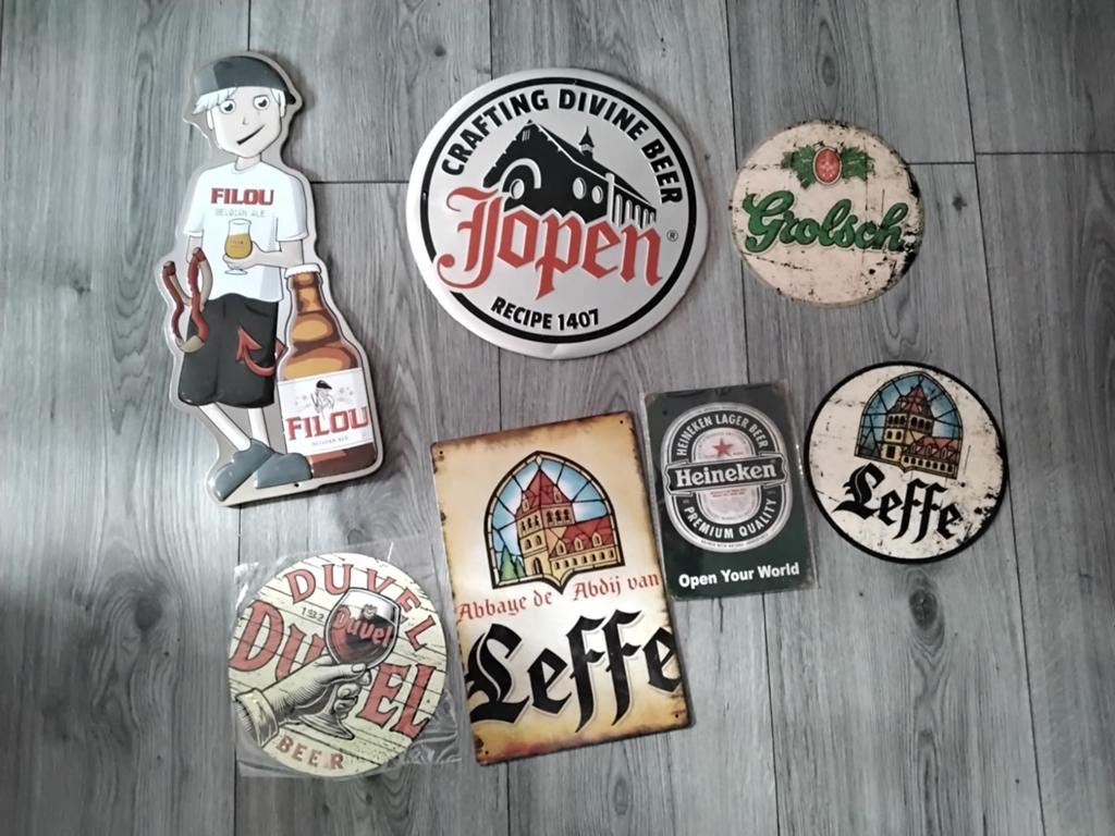 Metalen wandborden biermerken 1, Verzamelen, Biermerken, Ophalen of Verzenden, Nieuw, Reclamebord, Plaat of Schild, Overige merken