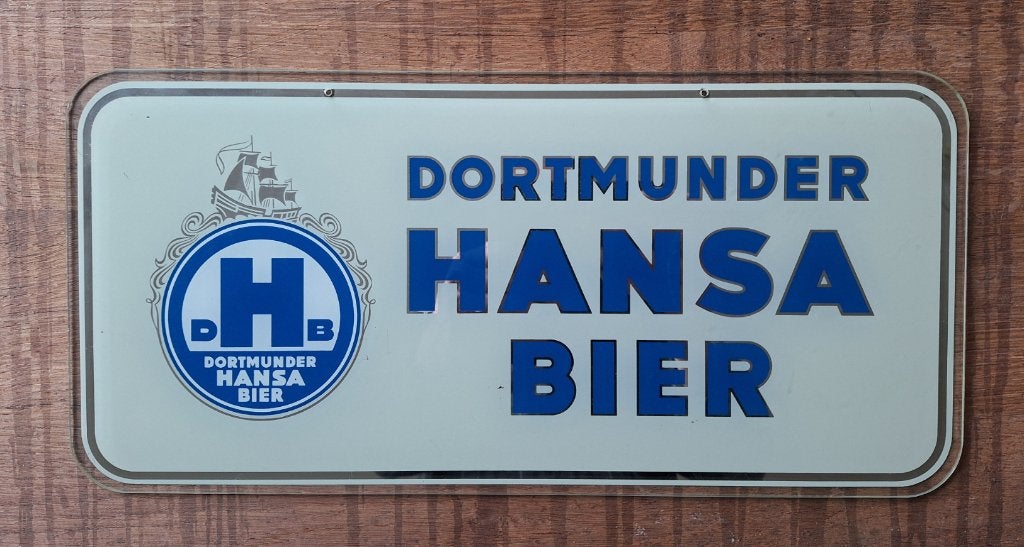 Reclame Dortmunder Hansa Bier (glas), Antiek en Kunst, Ophalen of Verzenden