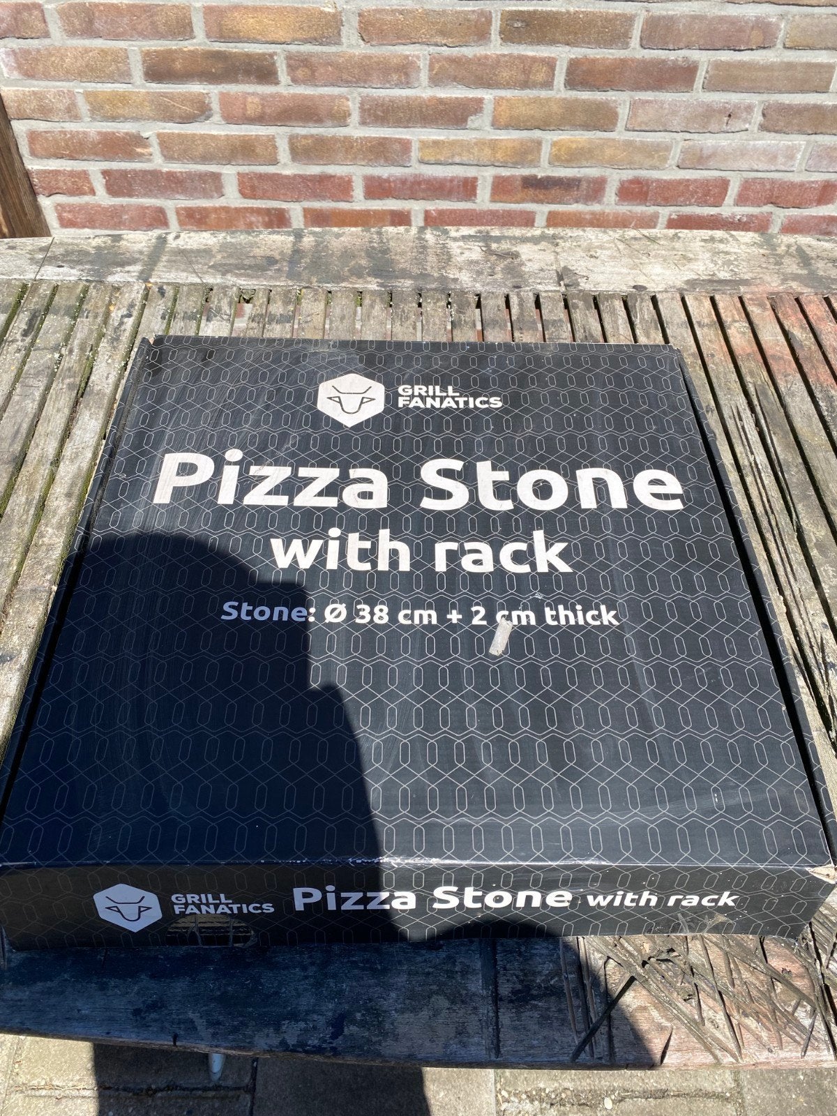 Pizza steen met rek - Grill Fanatics, Tuin en Terras, Ophalen, Gebruikt, Grill Fanatics