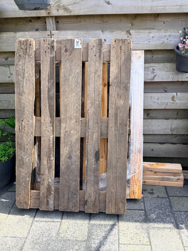 2 pallets, Doe-het-zelf en Verbouw, Hout en Planken, Ophalen, Gebruikt, Pallet, Minder dan 200 cm