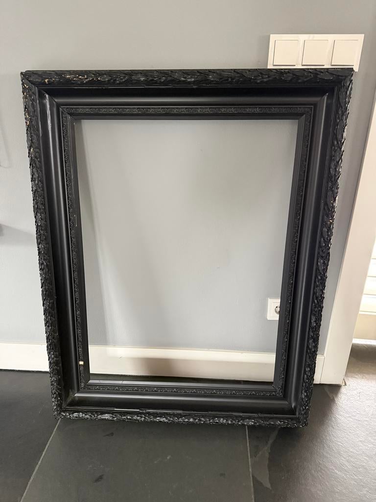 Originele Barok lijst zwart antiek, Huis en Inrichting, Woonaccessoires | Lijsten, Ophalen, Gebruikt, 75 tot 100 cm, 75 cm of meer