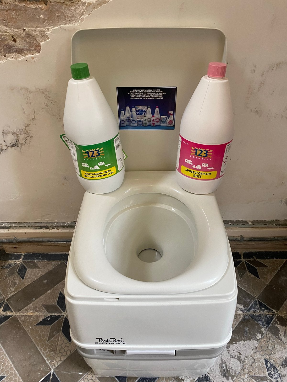 Porta Potti met 2 ongeopende flacons vloeistof, Caravans en Kamperen, Ophalen, Gebruikt