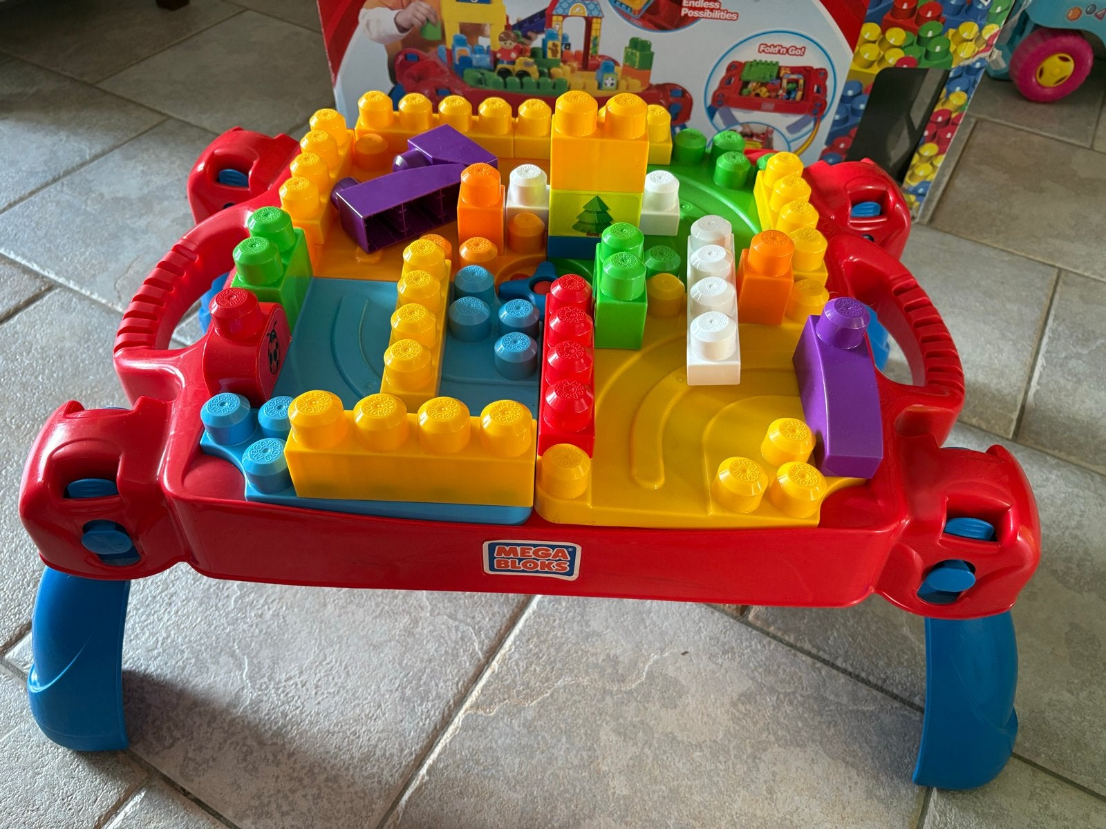Mega Bloks Bouwtafel met blokken, Ophalen of Verzenden, Gebruikt, Megabloks