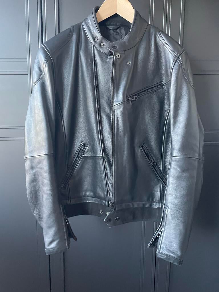Denham Lederen jack voor heren, maat XL, Ophalen of Verzenden, Zo goed als nieuw, Maat 56/58 (XL), Zwart